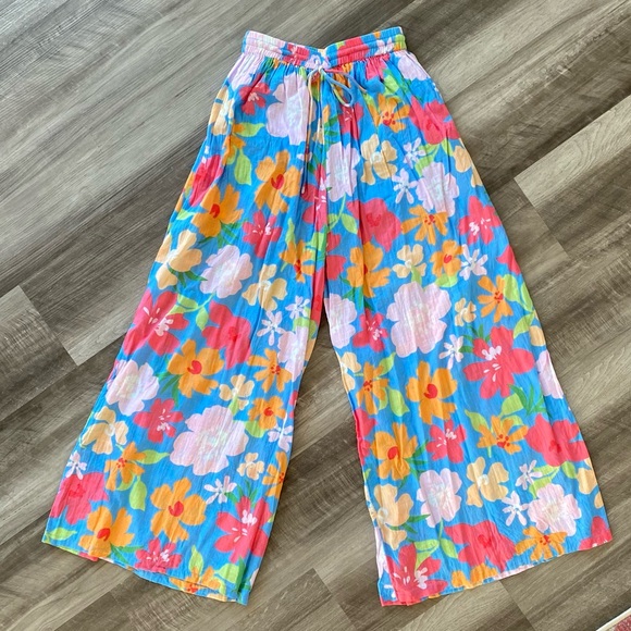 Billabong Summer Field Floral Linen Beach Pants - Picture 1 of 4